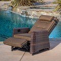Christopher Knight Home Brown Wicker Outdoor Recliner Rocking Chair