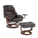 Upton Home Francis Brown Leather Recliner and Ottoman Set