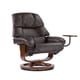 Upton Home Francis Brown Leather Recliner and Ottoman Set