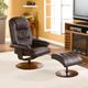 Upton Home Gramercy Brown Leather Recliner and Ottoman