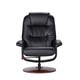 Upton Home Gramercy Black Leather Recliner and Ottoman
