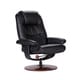Upton Home Gramercy Black Leather Recliner and Ottoman