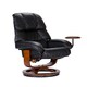 Upton Home Francis Black Leather Recliner and Ottoman