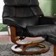 Upton Home Francis Black Leather Recliner and Ottoman