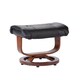 Upton Home Francis Black Leather Recliner and Ottoman