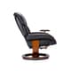 Upton Home Francis Black Leather Recliner and Ottoman