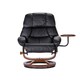 Upton Home Francis Black Leather Recliner and Ottoman