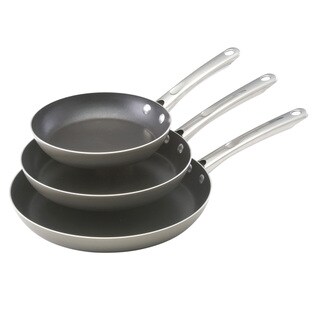 Farberware Triple Pack Nonstick Stainless Steel Open French Skillets