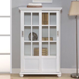 Online Specials  Altra White Sliding Glass Doors Bookcase