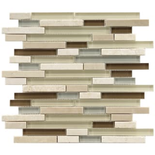 (>_<)  SomerTile 11.75x11.75-in Reflections Piano York Glass/ Stone Mosaic Tile (Pack of 5)