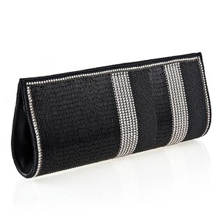 Hand-embroidered Black Fabric Hand Bag (India)