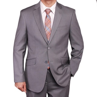 Men's Gray Textured 2-button Slim-fit Suit-Image