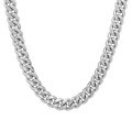 Platifina Platinum over Silver 30-inch Cuban Link Chain Necklace