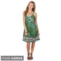 Journee Collection Women's V-neck Ethnic Print Dress