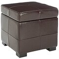 Safavieh Essex Fliptop Brown Leather Storage Ottoman