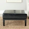 Safavieh Broadway Black Leather Cocktail Ottoman