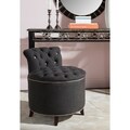 Toulon Tufted Grey Vanity Stool