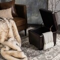 Broadway Brown Leather Storage Ottoman