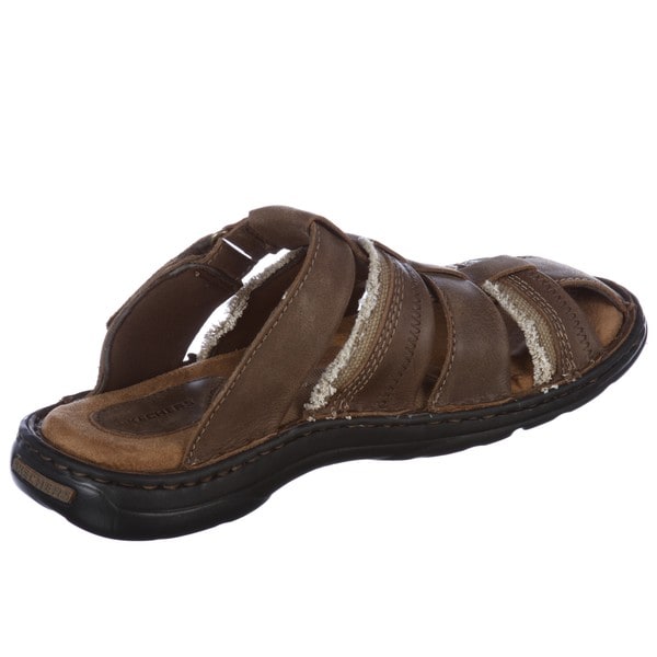 Skechers Men's 'Obtuse' Leather Mule Sandals - Overstockâ„¢ Shopping ...