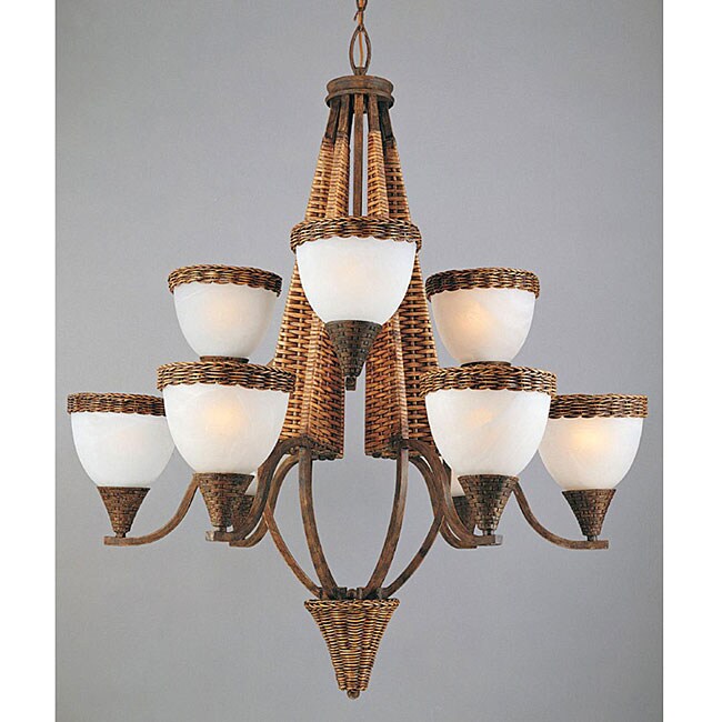 Bombay 9light Bamboo Wicker Chandelier 13593572