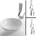 Kraus Round Ceramic Vessel Sink/ Millennium Faucet