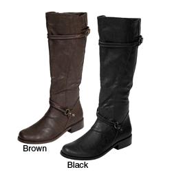 Journee Collection Women's Buckle Accent Tall Boots