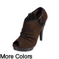 Journee Collection Women's Peep Toe Platform Heel Booties
