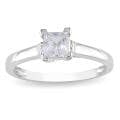 10k Gold Created White Sapphire Solitaire Ring