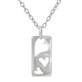 Sterling Silver Three Heart Tag Necklace