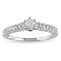 Miadora 14k Gold 1/4ct TDW Diamond and Sapphire Engagement Ring (H-I, I2-I3)