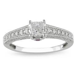 14k Gold 1/2ct TDW Diamond and Sapphire Engagement Ring (H-I, I2-I3)