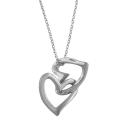Sterling Silver Twin Heart Necklace