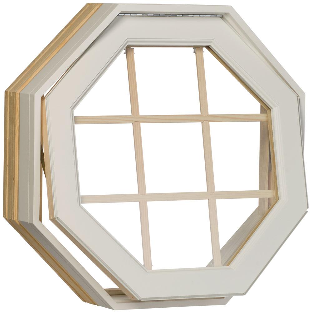 Century White Clad Operating Insulated Glass Octagon Window Overstock