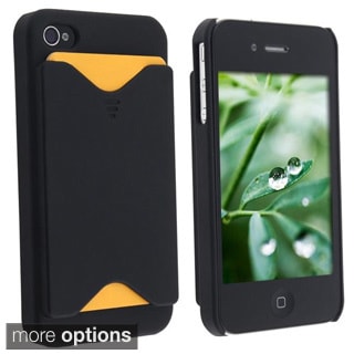 Black Slim Case with Business Card Holder for Apple iPhone 4