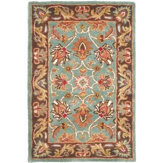 Handmade Heritage Blue/ Brown Wool Rug (3' x 5')
