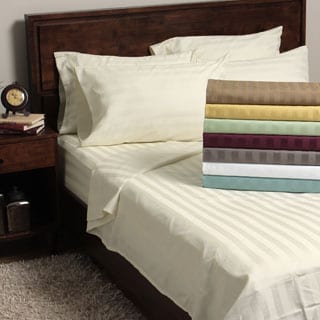 (_ _ ) Delray Sateen Blend 600 Thread Count Quality Striped 6-piece Sheet Set