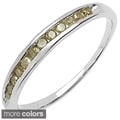 Malaika Sterling Silver 1/5ct TDW Green Diamond Ring