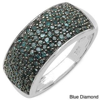 Malaika Sterling Silver 1/2ct TDW Black Diamond Ring