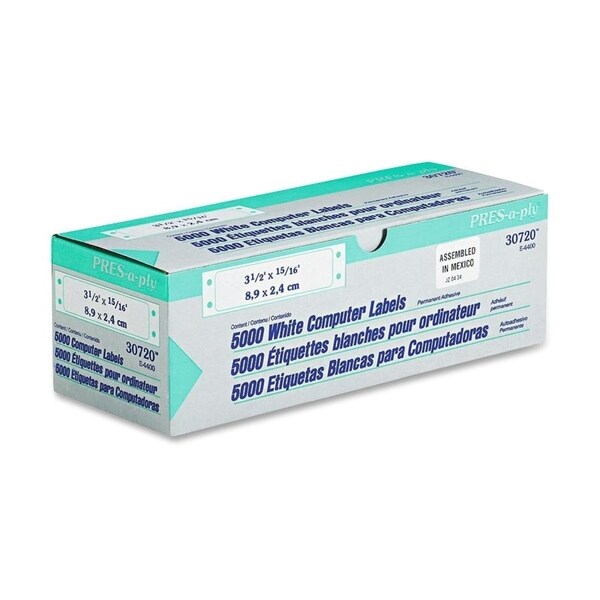 White Avery Pres-A-Ply Pin-Fed Computer Labels 3 1/2