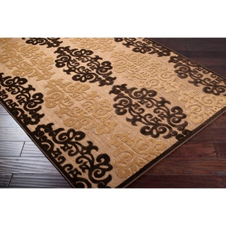 Woven Fenway Natural Indoor/Outdoor Damask Print Rug (5' x 7'6)