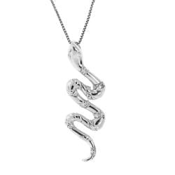 Sterling Silver Diamond Accent Snake Necklace