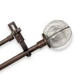 Adjustable Double Curtain Rod Set with Cracked Glass Finial