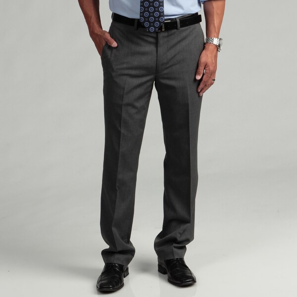 Kenneth Cole Reaction   Pantaln sin pliegues de traje para hombre, corte slim, negro y blanco Kenneth Cole Suit Separates