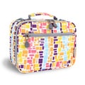 J World Neon Squares Cody Polyester Lunch Tote with Front Pocket