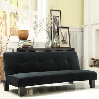 TRIBECCA HOME Bento Black Microfiber Suede Modern Mini Futon Sofa Bed