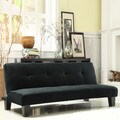 ETHAN HOME Bento Black Microfiber Suede Mini Futon Sofa Bed