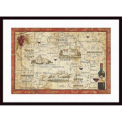 @@@ >  Daphne Brissonnet 'Wine Map' Wood-framed Art Print