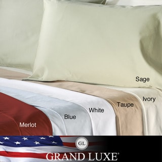 Grand Luxe Egyptian Cotton Sateen 500 TC Deep Pocket Sheet Set and Pillowcases