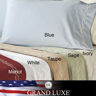 Grand Luxe Egyptian Cotton Sateen 500 Thread Count Chain Deep Pocket Sheet Set and Pillowcase Separates