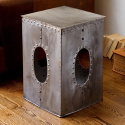 Low Price Steel Square Rivet Natural-colored Stool (India)
